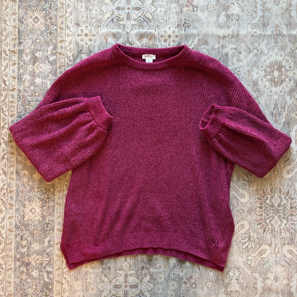 Chic Soul Burgundy Knit Top